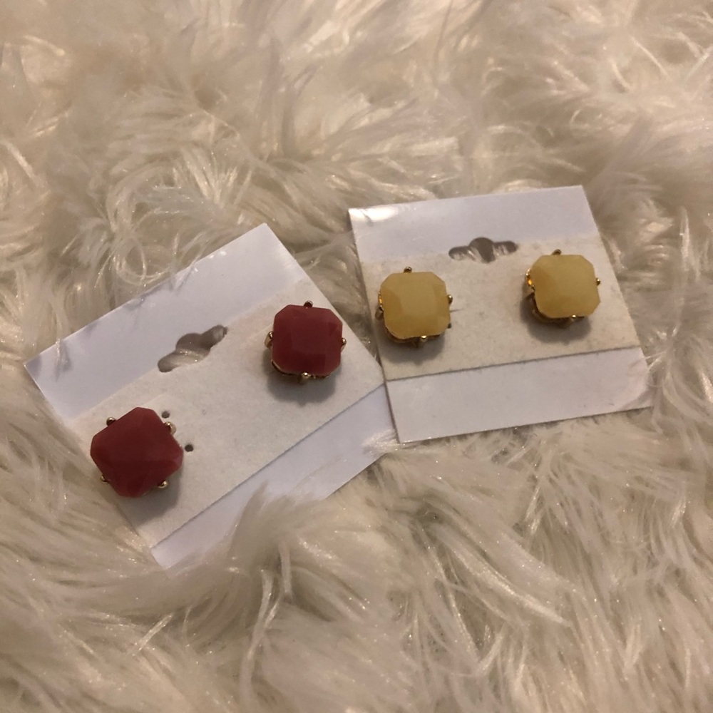 BUNDLE Boutique Square Cushion Earrings Studs